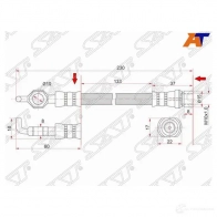 Шланг тормозной передний (Таиланд) TOYOTA ESTIMA/EMINA/LUCIDA/PREVIA 90-99 LH=RH SAT 7L 93Q0 1422822476 ST-90947-02604