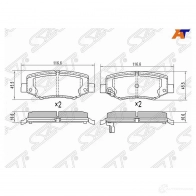 Колодки тормозные зад DODGE NITRO 07-/JEEP CHEROKEE IV 07-/WRANGLER 06- SAT T EGPL0 1422799779 ST-68003776AA