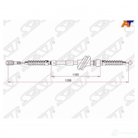 Трос ручного тормоза AUDI 80 IV/90 III 88-94 левый SAT 1440547825 52R6J T ST-52-0023