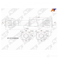 Вал карданный задний Toyota Land Cruiser 105 99- SAT ST-37110-6A330 1422824885 W9F 7Q9R