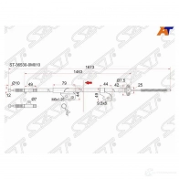 Трос ручника NS Sunny/Pulsar/Almera GA13/14/15/16, B14/N15 2WD 94-, -RH (-Antiskid) SAT ST-36530-0M010 1422816003 6XGJ 2B