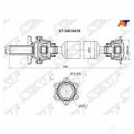 Вал карданный RR MITSUBISHI PAJERO V73 00-13 SAT ST-3401A018 55 3N70 1440530820