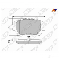 Колодки тормозные перед TOYOTA HARRIER/LEXUS RX300 01-03 SAT ST-04465-48050 ER6R9 EM 1422829907