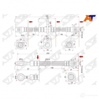 Шланг тормозной задний (Таиланд) HONDA ACCORD/VIGOR/STEP WAGON (комплект 2шт.) 90-98 LH=RH