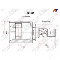 Шрус внутренний LH NISSAN MURANO Z51 SAT YW 9HA NI-665 1440534716