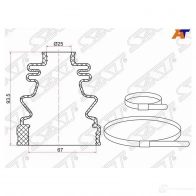 Пыльник шруса внутренний HYUNDAI Elantra 96- LANCER/MIRAGE 95-, (2 хомута. резина) SAT C-1377T J W4LPV 1422807741