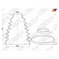 Пыльник шруса наружный TOYOTA LAND CRUISER PRADO 96-08 (2 хомута. резина) SAT C-1285 Q 9M8P90 1422830749