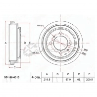 Тормозной барабан NISSAN ALMERA N15 90-99/SUNNY N14 90-99 SAT ST1690015 1440547807 4 BM7EUQ