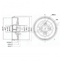 Тормозной барабан RENAULT LOGAN 04-15/SANDERO 07-14 (ступица d=52мм) SAT 1440535995 ST316274680R TFJ 6C9