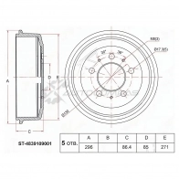 Тормозной барабан SSANGYONG ACTYON SPORT 05-/KYRON 05 SAT ST4839109001 LZ6 4R 1440536389