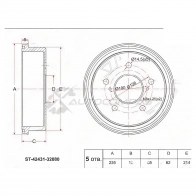 Тормозной барабан задний Toyota CAMRY/VISTA V40 4S SAT MW2K M ST4243132080 1422823344