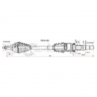 Приводной вал правый FORD C-MAX/FOCUS II 05-11 SAT FD5152 1440516550 DASN ZL