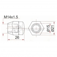 Гайка колесная Toyota BB/DUET/CAMI/PASSO/SPARKY 04 SAT 1422822580 9BZQ PZ ST9004911073