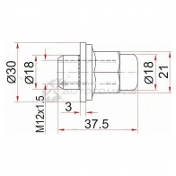 Гайка колесная закрытая чёрная Toyota HILUX/LAND CRUISER PRADO/TACOMA/WILL VS SAT ST9094201077 1422822555 38T4W UE