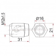 Гайка колесная никелированная Toyota SAT 60NLG RW 1422822559 ST9094201021