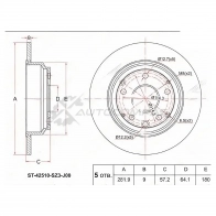 Тормозной диск задний HONDA ACCORD CM1/CM2/CM3/CN2 03-08