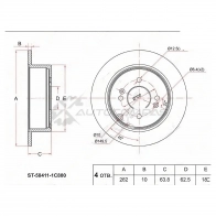 Тормозной диск задний HYUNDAI ACCENT 05-10/GETZ 02-09/I20 08-/KIA RIO II 05-11