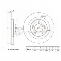 Тормозной диск задний HYUNDAI I40 11 SAT V X08EY ST584113Z100 1422806702