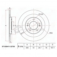 Тормозной диск задний HYUNDAI I40 15 SAT 1422806701 812K ED9 STS584113Z700