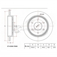 Тормозной диск задний INFINITI QX56 04-10/NISSAN TITAN 60/ARMADA TA60 VK56 SAT MMF2 83 ST432067S000 1422816819