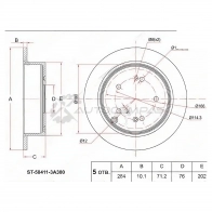 Тормозной диск задний KIA SPORTAGE 06-/HYUNDAI IX35 09-/SANTA FE 00-/TUCSON 04