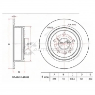 Тормозной диск задний Lexus RX330/350/450 MCU/GSU3 03