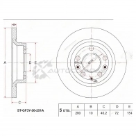 Тормозной диск задний MAZDA -6 2.0/2.3, Atenza 2.0/2.3 GG/GY/GH 02-07- (15",,16",,17",)
