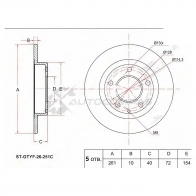 Тормозной диск задний MAZDA 626 GW/GE/GF 97-02/PREMACY CP/CR 99-10 SAT 3CO4 B2 1422810672 STGTYF26251C