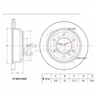 Тормозной диск задний MITSUBISHI Pajero III V6/7/8/9 99-08 SAT R 7NEIN 1422813239 STMR418067