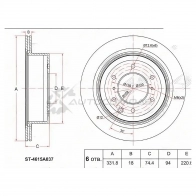 Тормозной диск задний MITSUBISHI PAJERO/MONTERO V97/98 06 SAT ST4615A037 AQ E3A 1422813127
