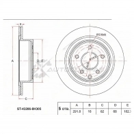 Тормозной диск задний NISSAN X-TRAIL T30/T31/QASHQAI J10 07