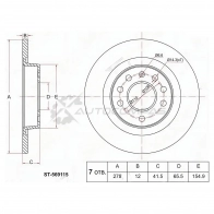 Тормозной диск задний OPEL VECTRA C GTC 02 SAT 3WKM 4HP ST569115 1422802611