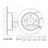 Тормозной диск задний SSANGYONG ACTYON 05-/KYRON 05