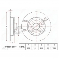 Тормозной диск задний SUZUKI SX4 07-/SWIFT ZC/ZD 05-12