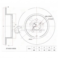 Тормозной диск задний Toyota AVENSIS AZT25/ZZT25, 03 SAT 1422823477 11P YS ST4243105030