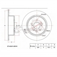 Тормозной диск задний Toyota CALDINA ST195G/215W/CARINA ED/EXIV ST205/CORONA ST195 SAT N WB0R 1422828422 ST4243120310