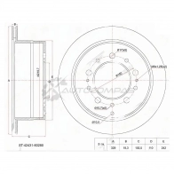 Тормозной диск задний Toyota Land Cruiser 100 98-05, Lexus LX470 98-05