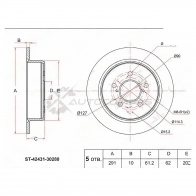 Тормозной диск задний Toyota MARK X GRX1 04-/LEXUS IS250 05