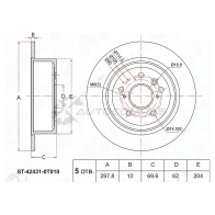 Тормозной диск задний Toyota VENZA 08 SAT ST424310T010 DMWOB D 1440540835