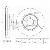 Тормозной диск передний FORD MAVERICK 00-08/MAZDA TRIBUTE 00-08 (303mm)