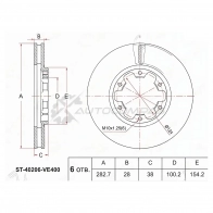 Тормозной диск передний NISSAN ELGRAND E50 95-01/PATHFINDER R50 95-04