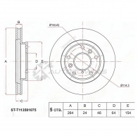 Тормозной диск передний CHERY TIGO T11 05 SAT 8B8W LP STT113501075 1422799011