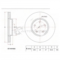 Тормозной диск передний FORD MONDEO III 00-07 SAT PPMV SS 1422801064 ST4181042