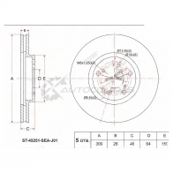 Тормозной диск передний HONDA ACCORD 2.0-2.4 CM2/CL7/9/CU 02-/ACURA MDX YD1 J35A 03-/SABER UA5 J