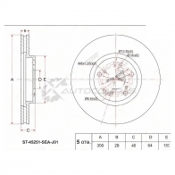 Тормозной диск передний HONDA ACCORD 2.0-2.4 CM2/CL7/9/CU 02-/ACURA MDX YD1 J35A 03-/SABER UA5 J SAT ST45251SEAJ01 G5 G7GWA 1422803123