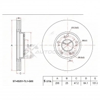 Тормозной диск передний HONDA ACCORD CU R20A 08