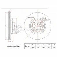 Тормозной диск передний HONDA FIT/JAZZ GD L15/L13 4WD 01-07/LOGO GA3