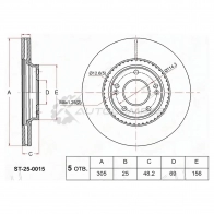 Тормозной диск передний HYUNDAI SONATA/KIA K5 19 SAT ST250015 9N MX2P3 1440986744