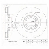 Тормозной диск передний HYUNDAI TERRACAN 02 SAT 9 NLAX 1422805895 ST51712H1000