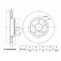 Тормозной диск передний JEEP GRAND GHEROKEE III 05-10/COMMANDER 05-10 SAT 1422876120 9 8XANQ ST52089269AB